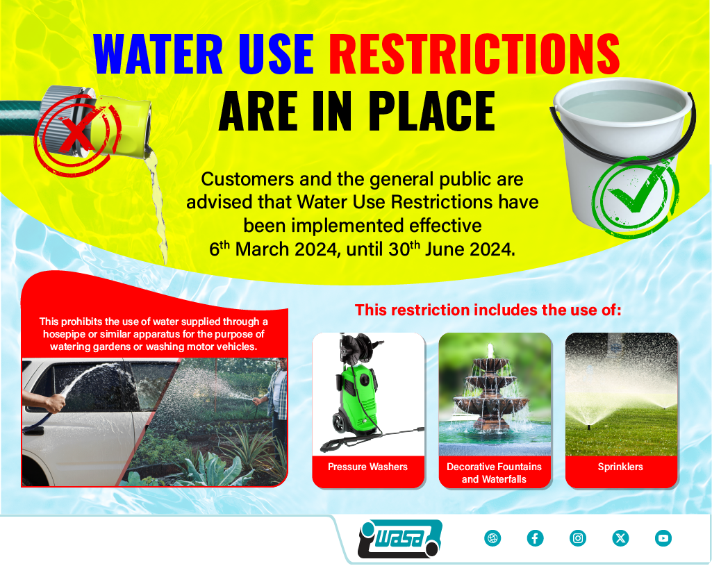 2024 Dry Season Water Use Restriction are in Effect